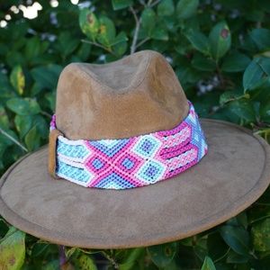 Suede Hat made with Handmade belt from Chiapas Mex
